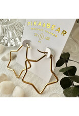 PIKA & BEAR ARCALIS STAR SHAPED HOOP EARRINGS GOLD