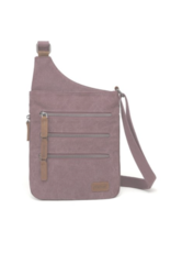 CANVAS CROSSBODY BAG w/LEATHER TRIM