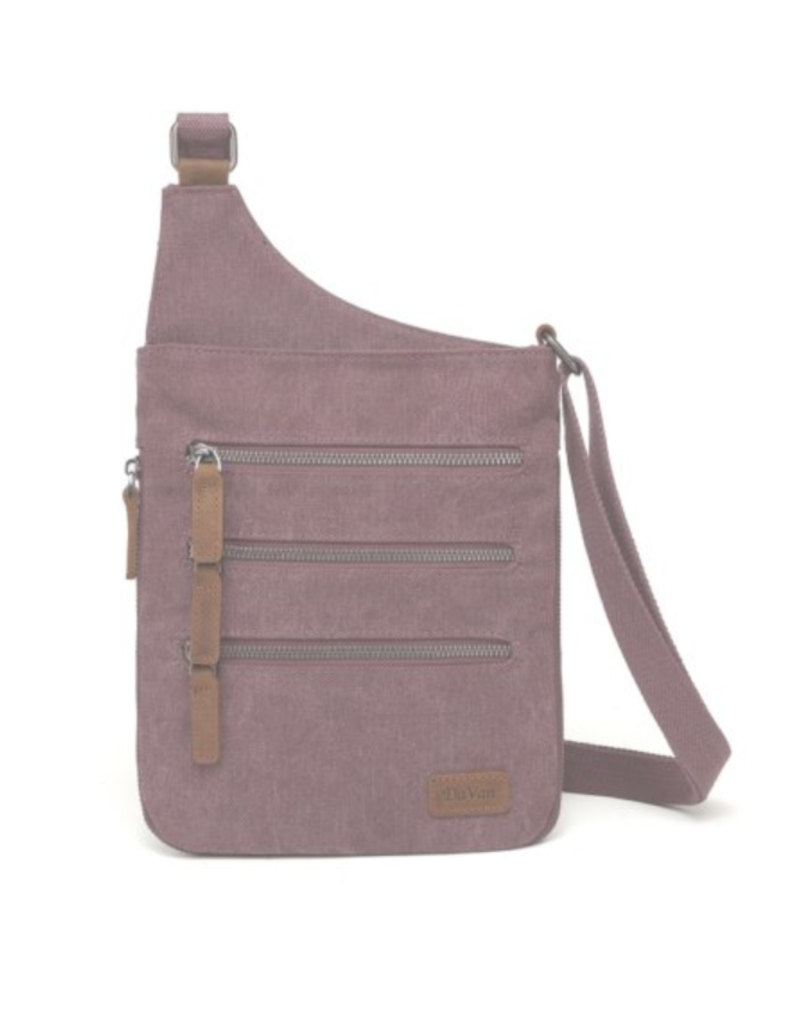 CANVAS CROSSBODY BAG w/LEATHER TRIM