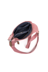 CANVAS CROSSBODY BAG w/LEATHER TRIM