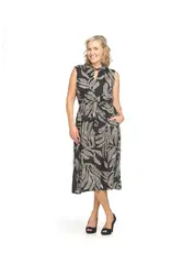 PRINTED DRESS W/ ELASTIC WAIST