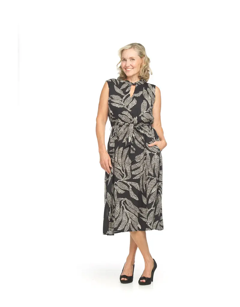 PRINTED DRESS W/ ELASTIC WAIST