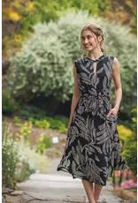 PRINTED DRESS W/ ELASTIC WAIST