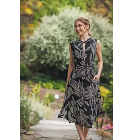 PRINTED DRESS W/ ELASTIC WAIST