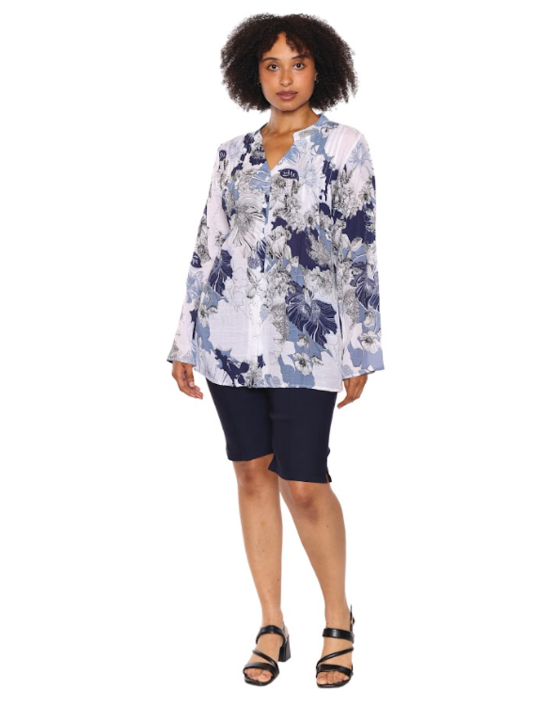 PINTUCK FLORAL TUNIC
