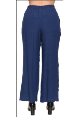 NAVY CRINKLE PALLAZO PANT