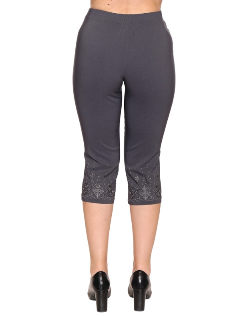 GREY COTTON BLEND CAPRI
