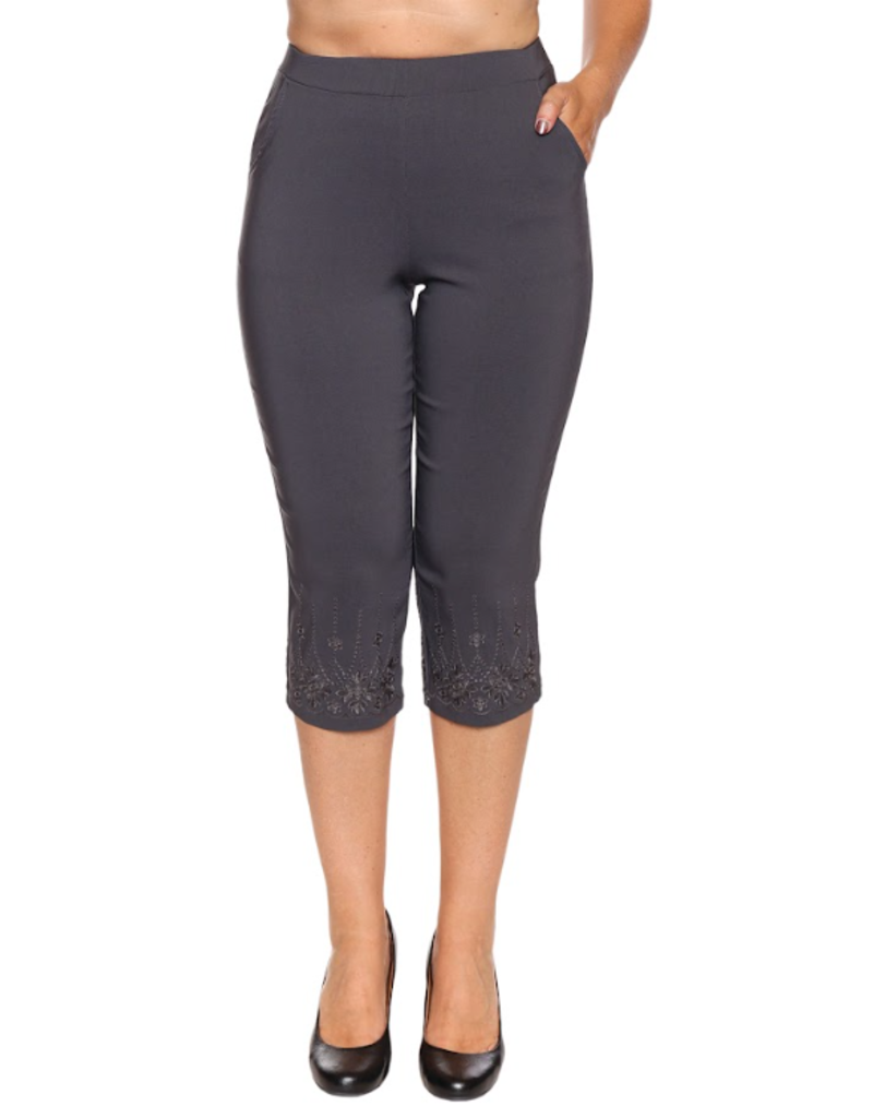 GREY COTTON BLEND CAPRI