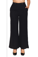 BLACK PALLAZO PANT w/BUTTON DETAIL