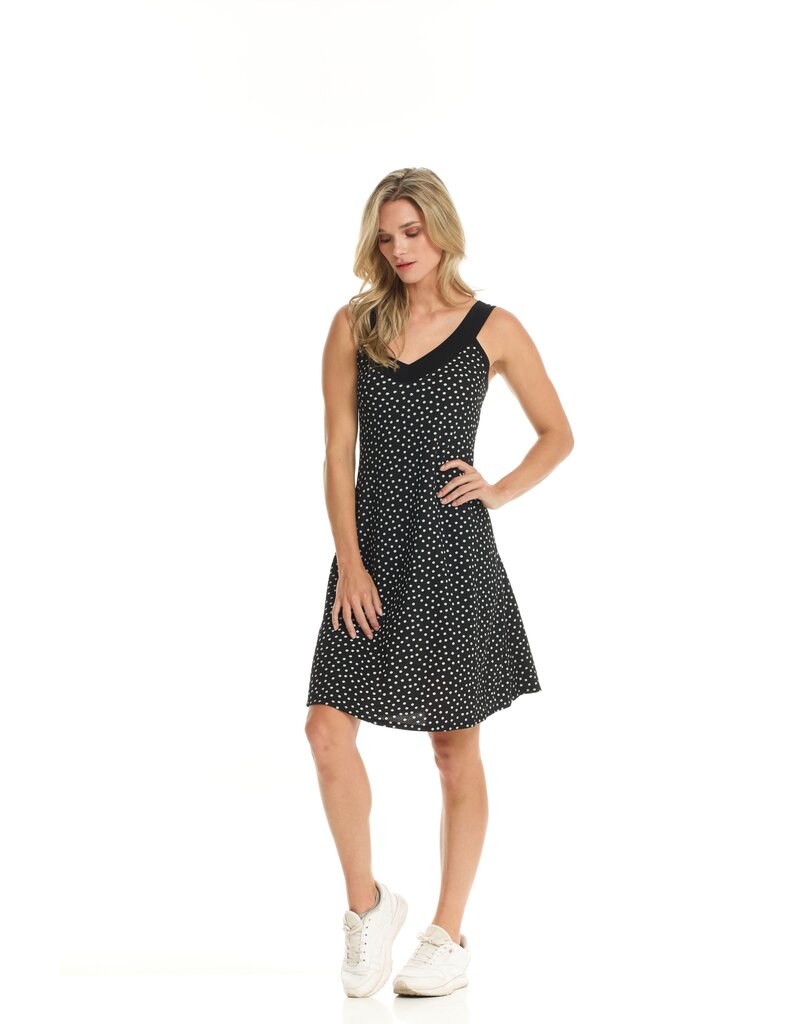 CREPE SLVLESS DRESS POLKA DOT  -V39