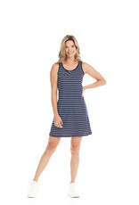 SLVLESS SHORT DRESS NAVY STRIPE -RC18