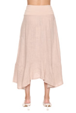 LINEN SKIRT WITH BANDED WAIST