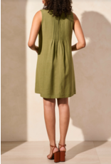 TRIBAL SLVLESS PLEATED DRESS LODEN