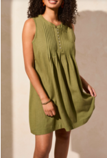 TRIBAL SLVLESS PLEATED DRESS LODEN