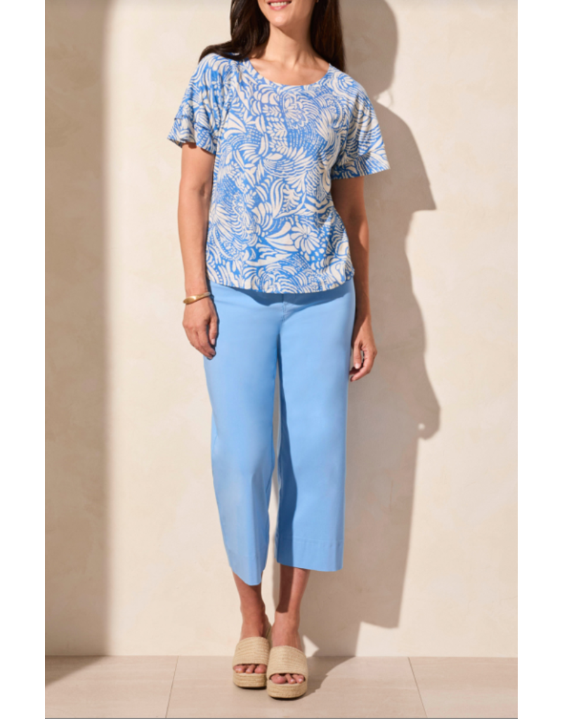 TRIBAL RUFFLE SLV TEE RIVIERA