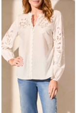 TRIBAL BLOUSE w/EMBROIDERED CUTOUT DETAIL