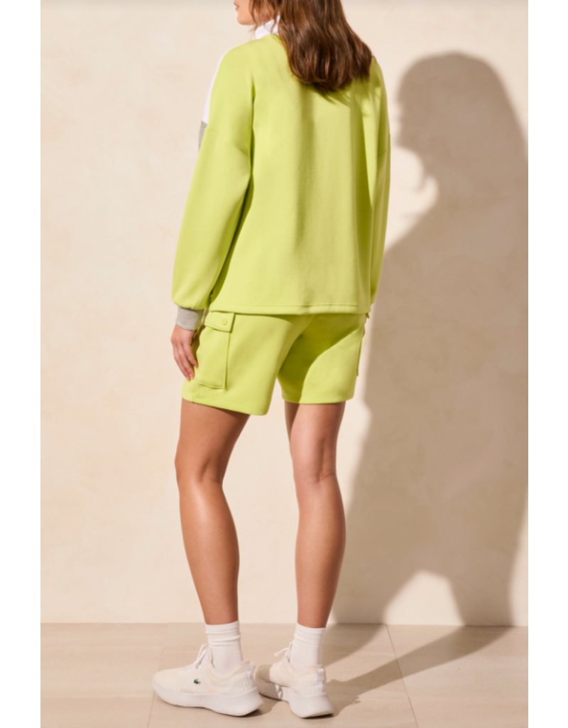 TRIBAL COLOR BLOCK MOCK NECK TOP