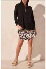 TRIBAL 3/4 SLV TOP w/1/4 ZIPPER