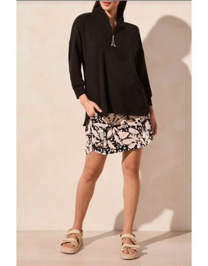 TRIBAL 3/4 SLV TOP w/1/4 ZIPPER