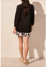 TRIBAL 3/4 SLV TOP w/1/4 ZIPPER