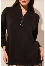 TRIBAL 3/4 SLV TOP w/1/4 ZIPPER
