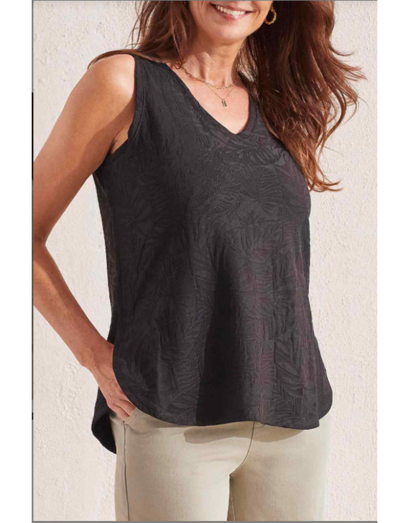 TRIBAL TEXTURED V-NECK TANK