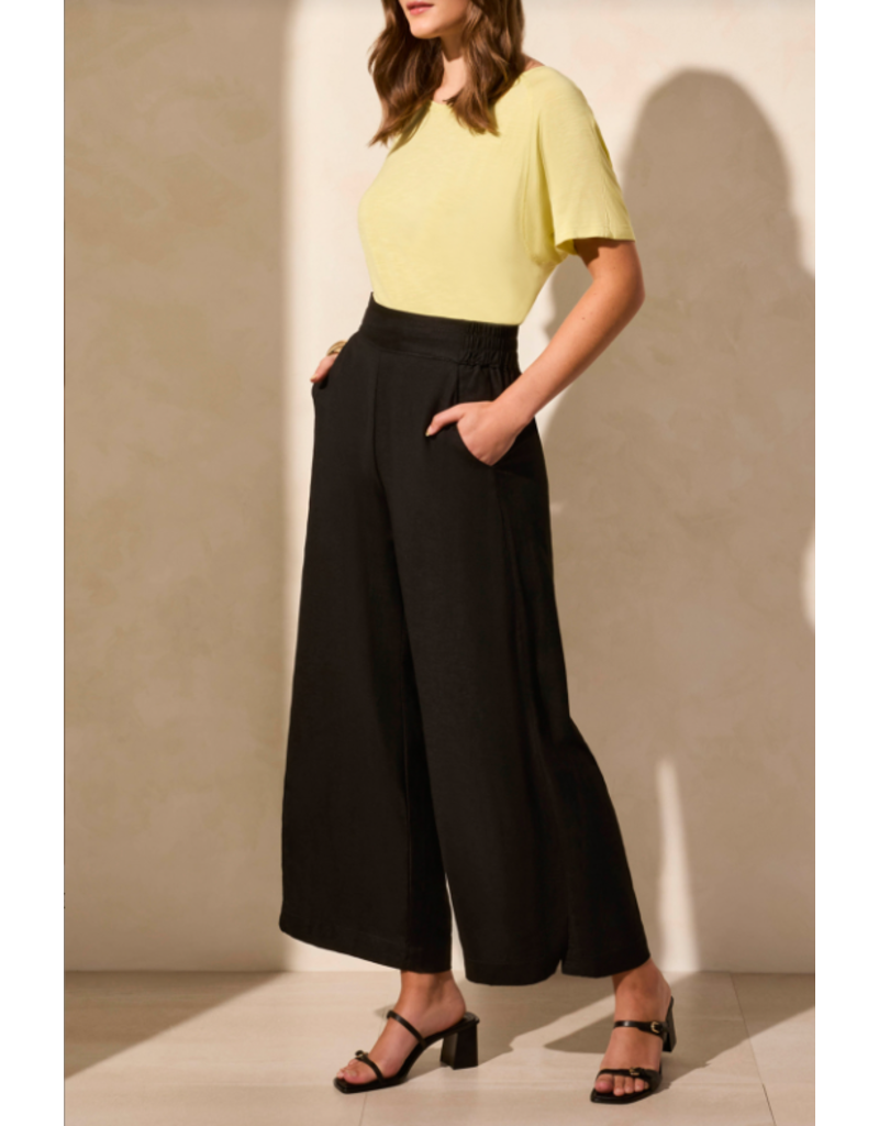 TRIBAL PULL ON ANKLE PANT w/HEM VENT BLACK