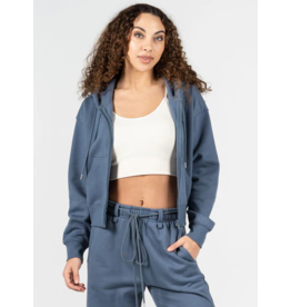 C'EST MOI TEAL ZIP UP HOODY - COTTON BLND