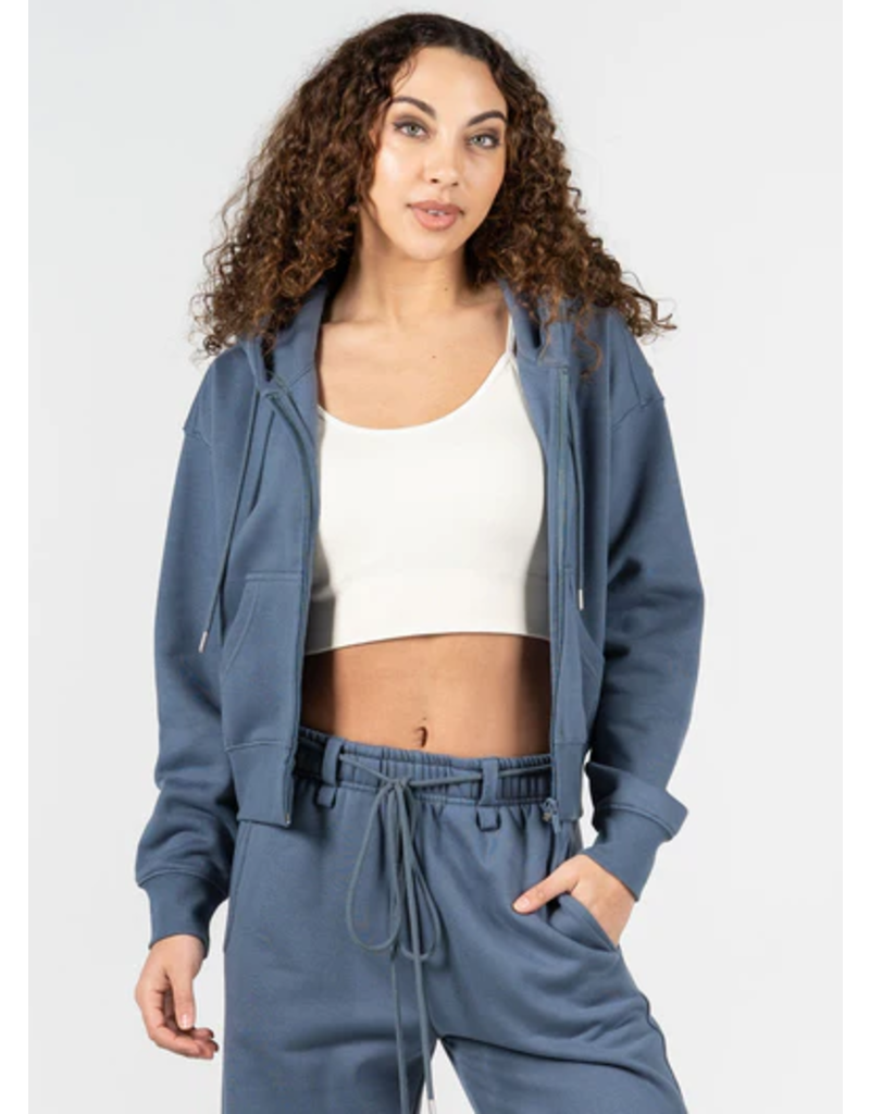 C'EST MOI TEAL ZIP UP HOODY