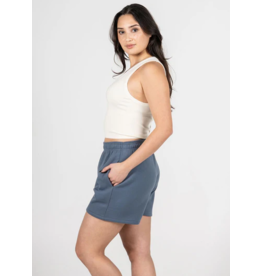 C'EST MOI TEAL MID SHORT - COTTON BLND