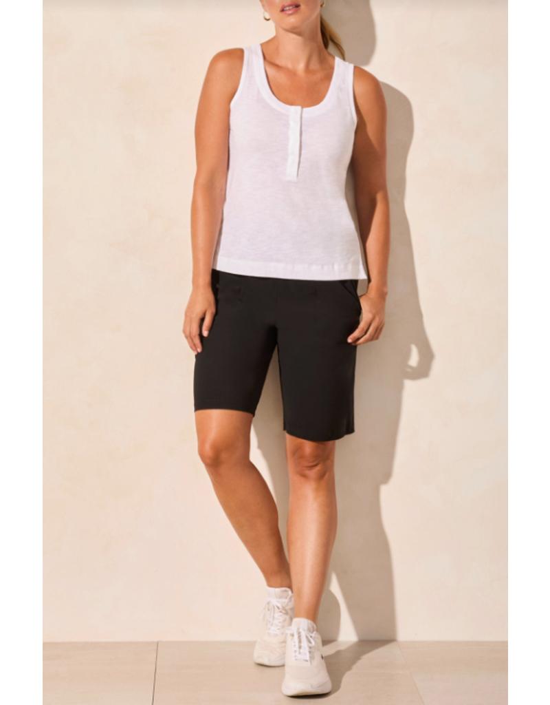 TRIBAL WHITE TANK w/HIDDEN SNAPS