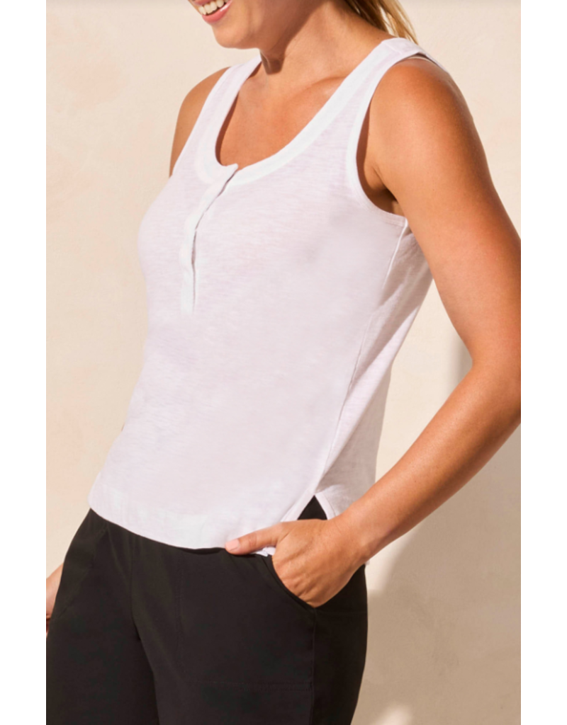 TRIBAL WHITE TANK w/HIDDEN SNAPS