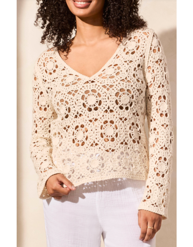 TRIBAL OPEN FANCY CROCHET SWEATER COCOMILK