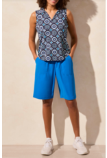 TRIBAL SLVLESS POLO TOP w/SHIRTAIL