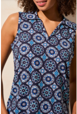 TRIBAL SLVLESS POLO TOP w/SHIRTAIL