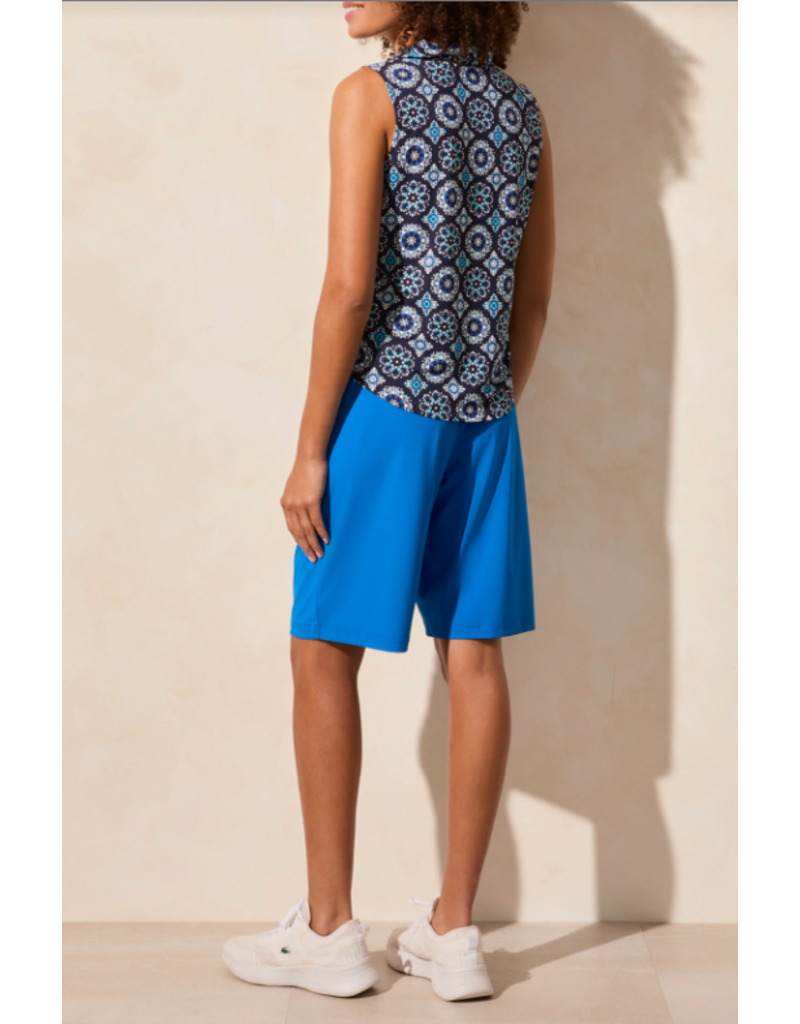 TRIBAL SLVLESS POLO TOP w/SHIRTAIL