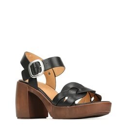 SPIRITED BLACK LEATHER CHUNKY HEEL