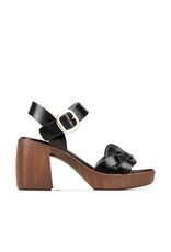 SPIRITED BLACK LEATHER CHUNKY HEEL