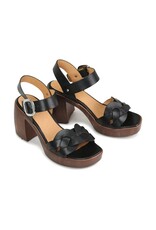 SPIRITED BLACK LEATHER CHUNKY HEEL