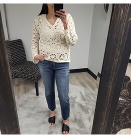 TRIBAL OPEN FANCY CROCHET SWEATER COCOMILK