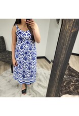 SLVLESS BLUE PRINT DRESS