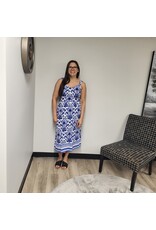 SLVLESS BLUE PRINT DRESS
