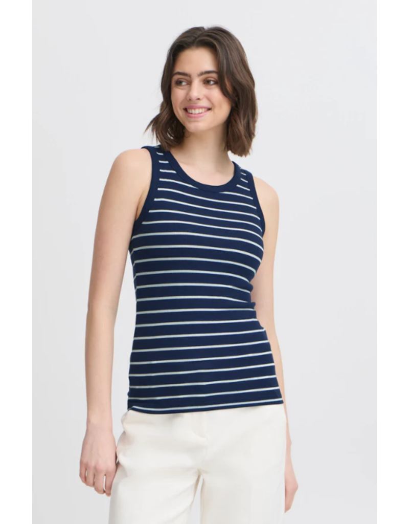 HIZAMOND STRIPED TANK - COTTON BLEND