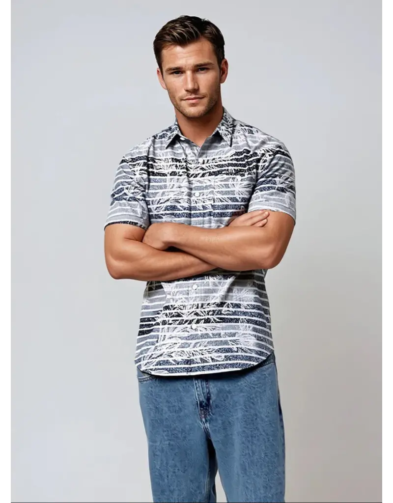 MENS DRY EDITION 4 WAY STRETCH BUTTON UP TOP