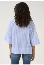 CULTURE JAX BLOUSE  BLUE STRIPE - COTTON BLND