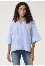 CULTURE JAX BLOUSE  BLUE STRIPE - COTTON BLND