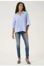 CULTURE JAX BLOUSE  BLUE STRIPE - COTTON BLND