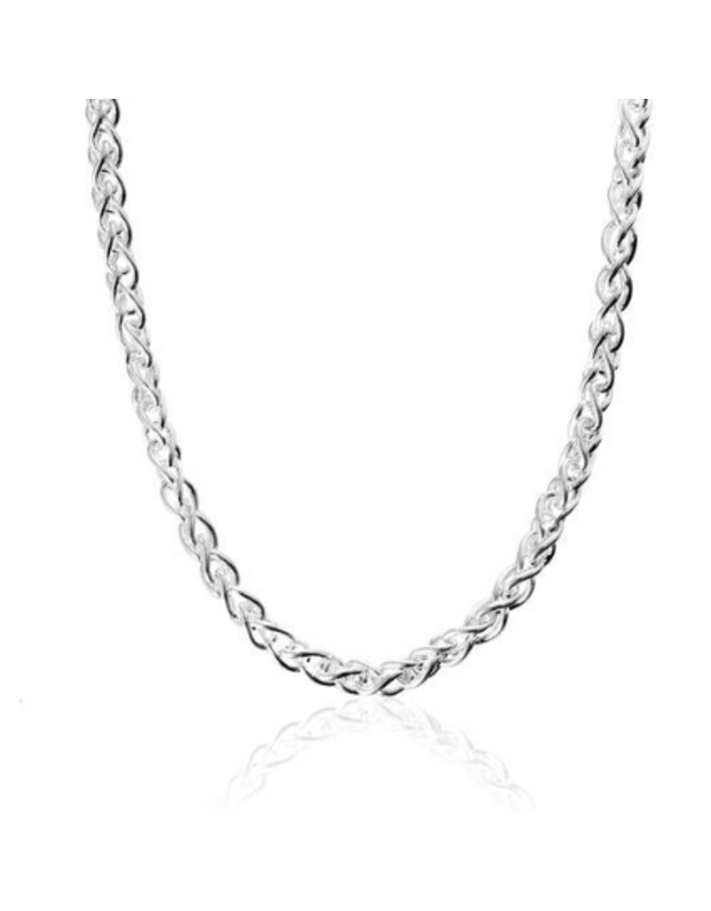 STERLING SILVER WHEAT LINK CHAIN -18"