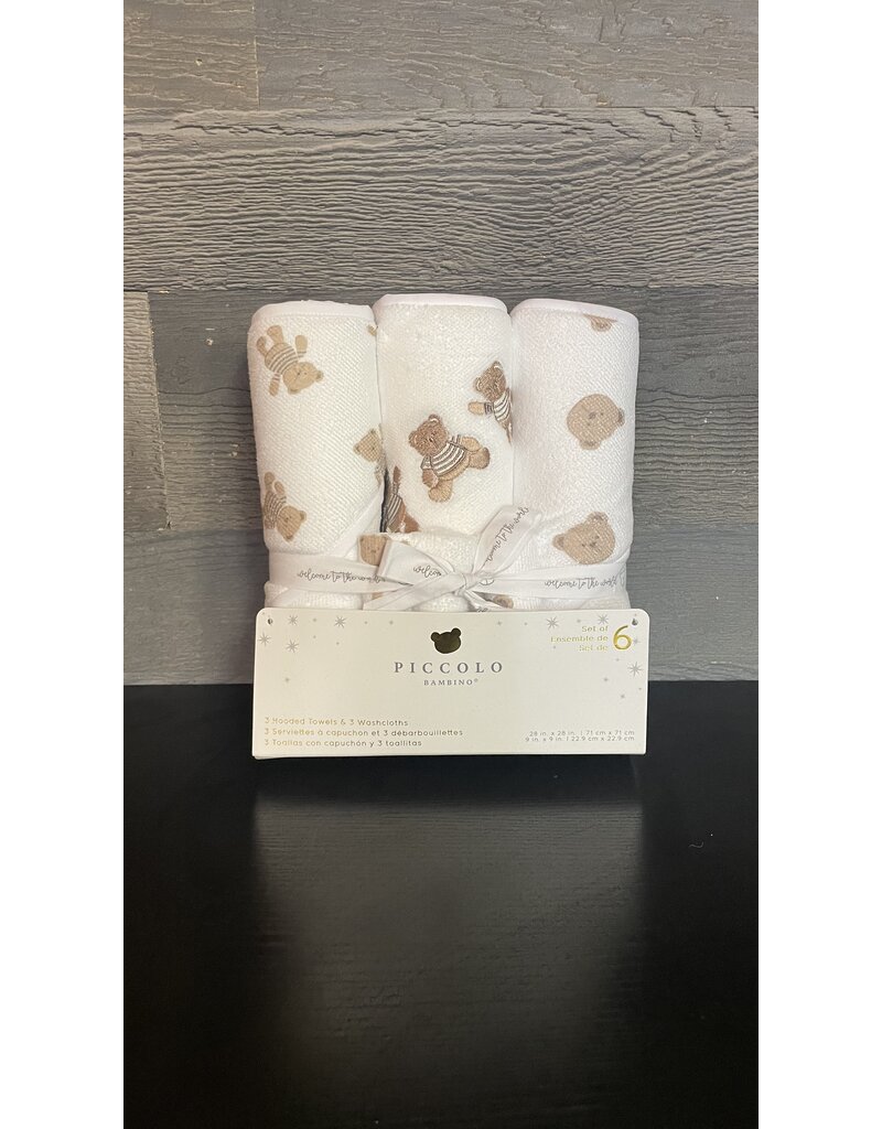 PICCOLO 6 PK TOWEL AND WASHCLOTH SET