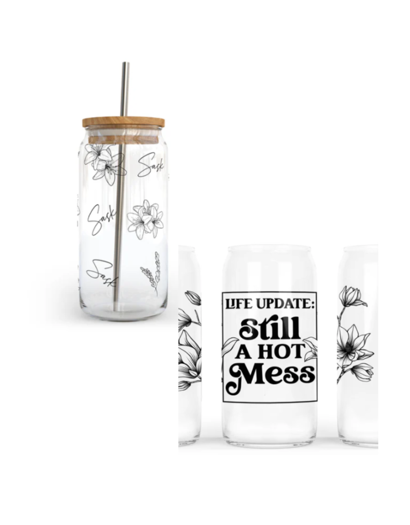 DIYXE GLASS JAR w/BAMBOO LID